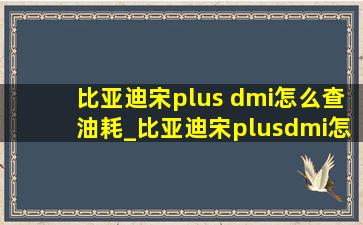 比亚迪宋plus dmi怎么查油耗_比亚迪宋plusdmi怎么看实时油耗